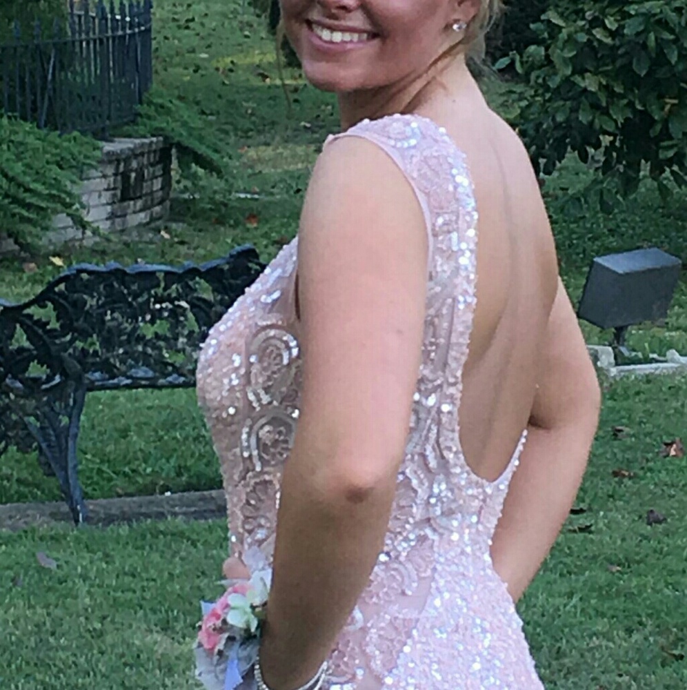 Scala Sequined Blush Sheath Dress